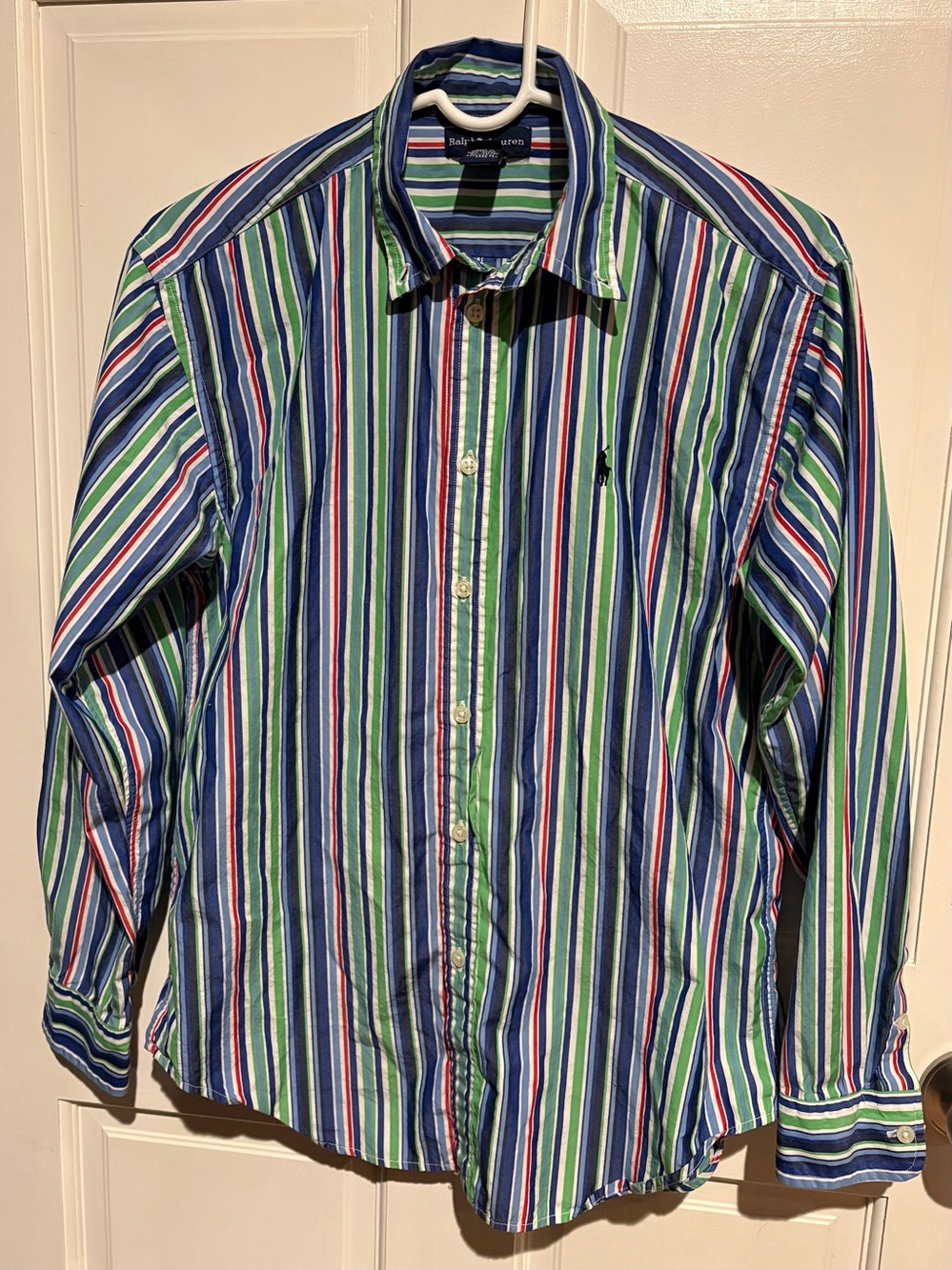 Polo Ralph Lauren Striped Long Sleeve Button Up Shirt Multicolor, Youth Large